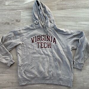 grey virginia tech college logo hoodie